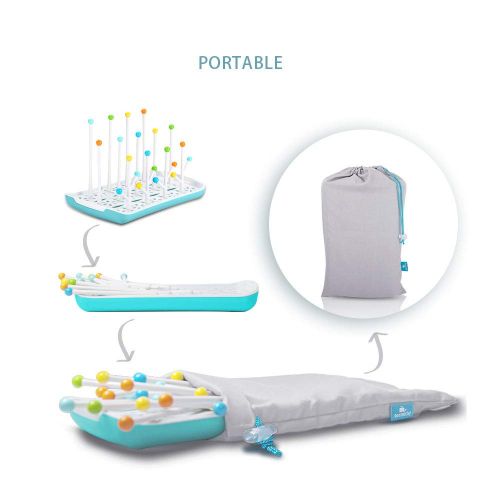  [아마존베스트]Baby Bottle Drying Rack with Drainer, Termichy Countertop Bottle Holder for Baby and Toddler