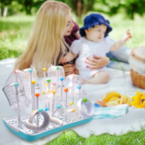  [아마존베스트]Baby Bottle Drying Rack with Drainer, Termichy Countertop Bottle Holder for Baby and Toddler