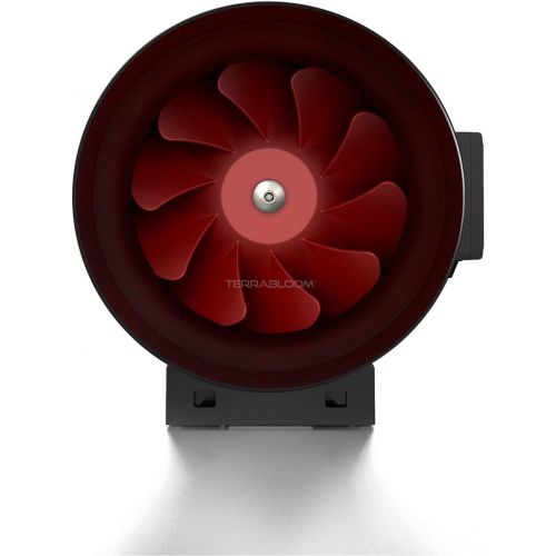 TerraBloom 8 Inch (200 mm) Inline Fan - 735 CFM Exhaust Duct Fan, Built-In Speed Controller, ETL Listed, Pre-Wired 6 FT Grounded Cord - For Use In Grow Tents With Carbon Filters, F