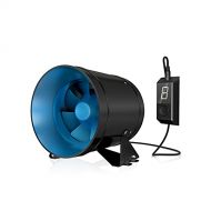 TerraBloom ECMF-150, Quiet 6 Inline Duct Fan with Variable Speed Controller ? Ventilation Exhaust Fan for Heating Cooling Booster and Grow Tents