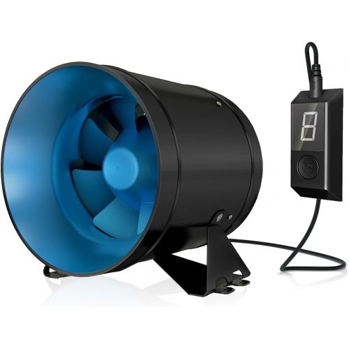  TerraBloom ECMF-150, Quiet 6 Inline Duct Fan with Variable Speed Controller ? Ventilation Exhaust Fan for Heating Cooling Booster and Grow Tents