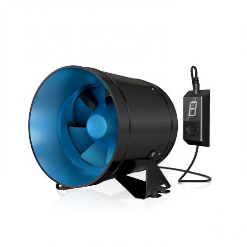  TerraBloom ECMF-200, Quiet 8 Inline Duct Fan with 0-100% Variable Speed Controller, Air Tight Metal Casing, Energy Efficient EC Motor. Heating, Ventilation and Exhaust Blower For L