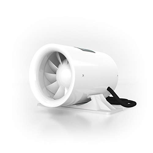  TerraBloom 4 Silent Inline Booster Fan, 47 CFM, Intake Quiet Mixed Flow Energy Efficient Blower for Air Circulation in Ducting, Vents, Grow Tents