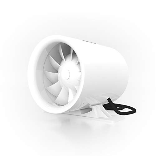  TerraBloom 6 Silent Inline Duct Fan, 26W, 188 CFM, Quiet Mixed-Flow Energy Efficient Blower for Air Circulation in Ducting, Vents, Grow Tents