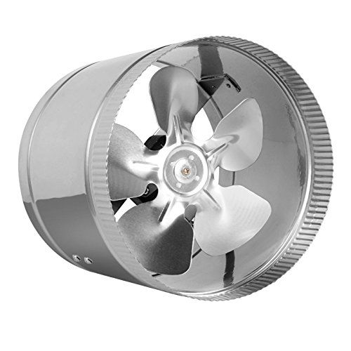  TerraBloom 8 (200mm) Inline Fan - 400 CFM, Metal Duct Fan, ETL Listed, Pre-Wired 6 FT Grounded Cord - Great For Grow Tent Exhaust and Intake, Register Booster For 8 Inch Ducts