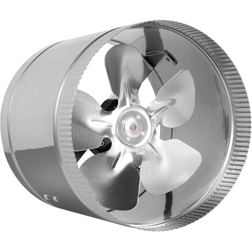  TerraBloom 8 (200mm) Inline Fan - 400 CFM, Metal Duct Fan, ETL Listed, Pre-Wired 6 FT Grounded Cord - Great For Grow Tent Exhaust and Intake, Register Booster For 8 Inch Ducts