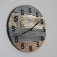 Terrafirma79 Its 5 OClock Somewhere Clock Wood Clock 12 Diameter or Custom Sizes Reclaimed Modern clock novelty gift for beer drinkers or home bar