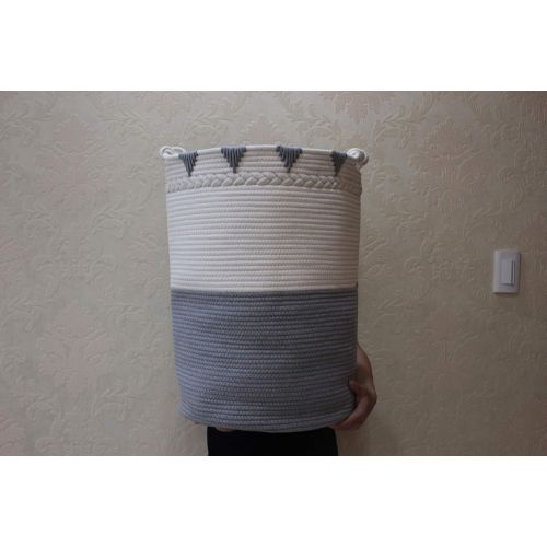  [아마존 핫딜] [아마존핫딜]TerriTrophy XXXL Large Laundry Basket Cotton Rope Basket 22in x 16in x 16in Woven Laundry Hamper Blanket Storage Baskets for Towel, Toys, Diaper, Hamper