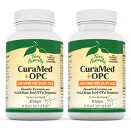 CuraMed + OPC EuroPharma curcumin and grape seed (Terry Naturally) 60 Softgels (2 Pack)