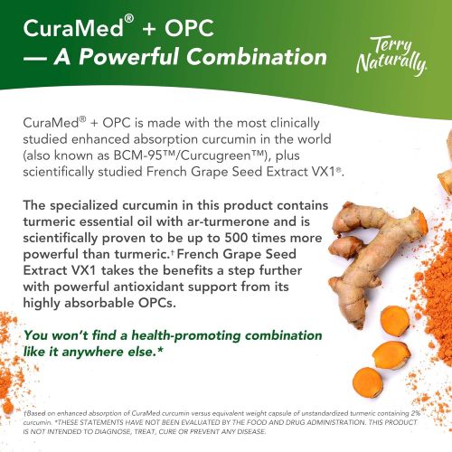  CuraMed + OPC EuroPharma curcumin and grape seed (Terry Naturally) 60 Softgels (2 Pack)