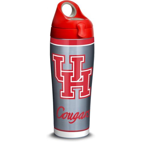  Tervis 1316154 Houston Cougars Tradition Stainless Steel Insulated Tumbler with Lid, 24oz Water Bottle, Silver