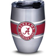 Tervis 1309972 Alabama Crimson Tide Stripes Stainless Steel Insulated Tumbler with Clear and Black Hammer Lid, 12oz, Silver