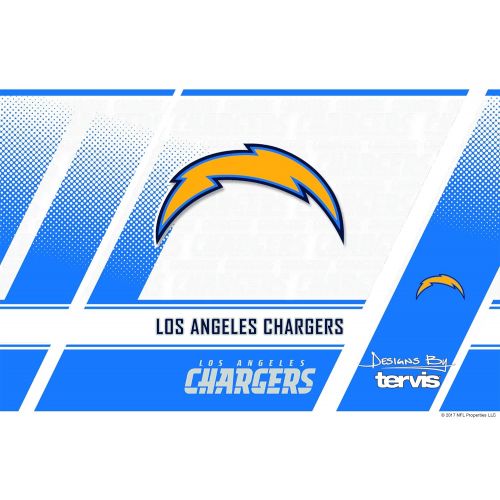  Tervis 1266656 NFL Los Angeles Chargers Edge Stainless Steel Tumbler with Clear and Black Hammer Lid 20oz, Silver