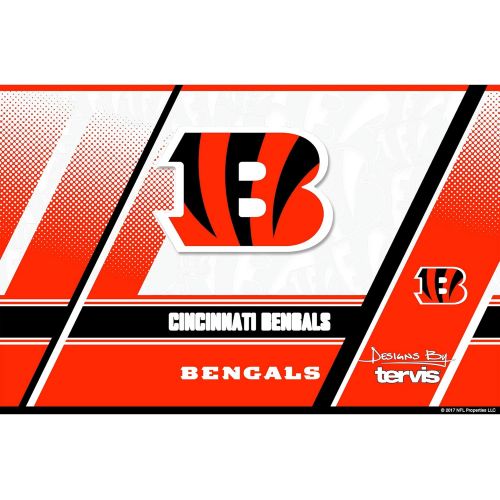  Tervis NFL Cincinnati Bengals Edge Stainless Steel Tumbler with Clear and Black Hammer Lid 30oz, Silver