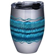 Tervis 1302029 Ocean Waves Stainless Steel Insulated Tumbler with Clear and Black Hammer Lid, 12oz, Silver