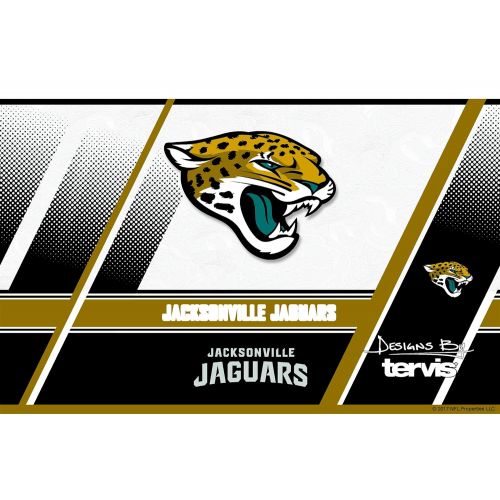  Tervis 1266722 NFL Jacksonville Jaguars Edge Stainless Steel Tumbler with Clear and Black Hammer Lid 20oz, Silver