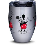 Tervis 1308584 Disney - Mickey Mouse Poses Stainless Steel Insulated Tumbler with Clear and Black Hammer Lid, 12oz, Silver