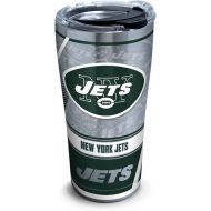 Tervis 1266668 NFL New York Jets Edge Stainless Steel Tumbler with Clear and Black Hammer Lid 20oz, Silver