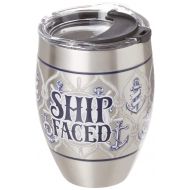 Tervis 1305207 Ship Faced Stainless Steel Insulated Tumbler with Clear and Black Hammer Lid, 12oz, Silver