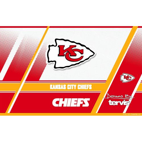  Tervis NFL Kansas City Chiefs Edge Stainless Steel Tumbler with Clear and Black Hammer Lid 20oz, Silver