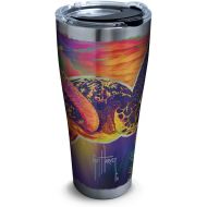 Tervis 1293631 Guy Harvey-Neon Turtle Tumbler with Clear and Black Hammer Lid, 30 oz Stainless Steel, Silver