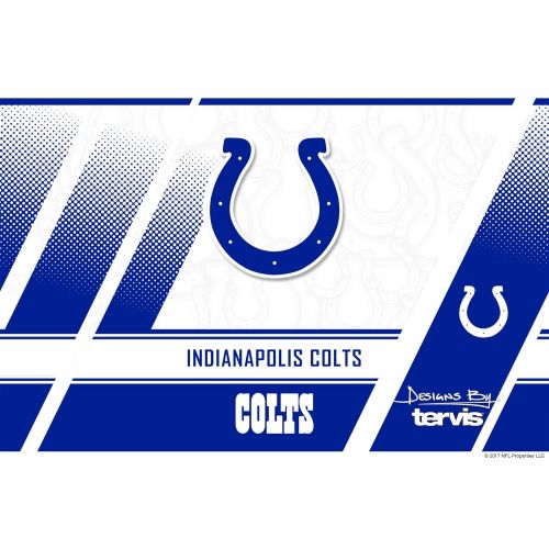  Tervis 1266047 NFL Indianapolis Colts Edge Stainless Steel Tumbler with Clear and Black Hammer Lid 30oz, Silver