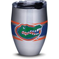 Tervis 1309974 Florida Gators Stripes Stainless Steel Insulated Tumbler with Clear and Black Hammer Lid, 12oz, Silver
