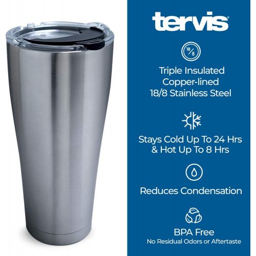  Tervis 1297976 NCAA Ohio State Buckeyes Tradition Stainless Steel Tumbler With Lid, 30 oz, Silver