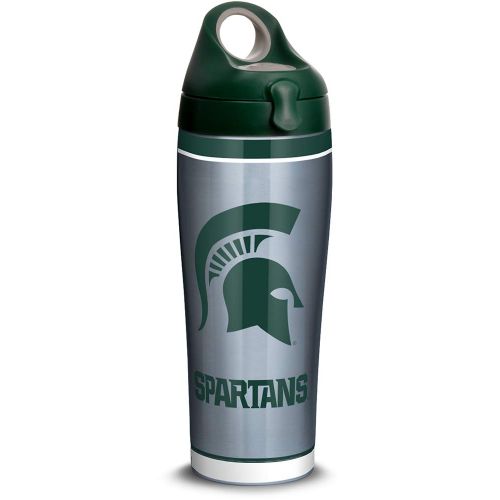  Tervis 1309966 Michigan State Spartans Tradition Stainless Steel Insulated Tumbler with Hunter Green with Gray Lid, 24oz Water Bottle, Silver