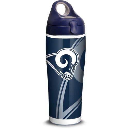  Tervis 1305192 NFL Los Angeles Rams Rush Stainless Steel Insulated Tumbler with Navy with Gray Lid, 24oz Water Bottle, Silver