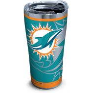 Tervis 1299996 NFL Miami Dolphins Rush Stainless Steel Tumbler, 20 oz, Silver