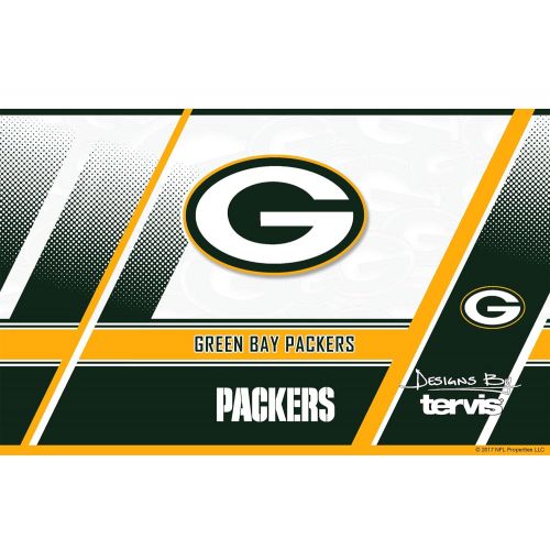  Tervis 1266044 NFL Green Bay Packers Edge Stainless Steel Tumbler with Clear and Black Hammer Lid 20oz, Silver