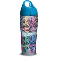 Tervis 1313056 Margaritaville - Cool Pineapples Stainless Steel Insulated Tumbler with Turquoise Lid, 24 oz Water Bottle, Silver