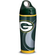 Tervis 1305196 NFL Bay Packers Rush Stainless Steel Insulated Tumbler with Hunter Green with Gray Lid, 24oz Water Bottle, Silver