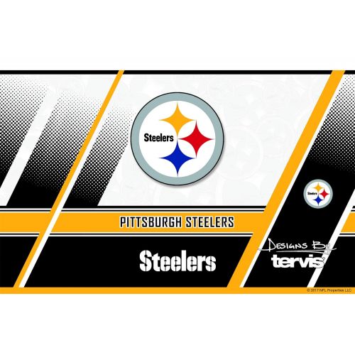  Tervis 1266676 NFL Pittsburgh Steelers Edge Stainless Steel Tumbler with Clear and Black Hammer Lid 20oz, Silver