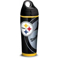 Tervis NFL Pittsburgh Steelers Rush Stainless Steel Insulated Tumbler with Black with Gray Lid, 24oz Water Bottle, Silver