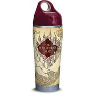 Tervis Harry Potter - The Marauders Map Stainless Steel Insulated Tumbler with Maroon Lid, 24 oz Water Bottle, Silver