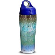 Tervis 1313686 Tarpon Pattern Stainless Steel Insulated Tumbler with Blue with Gray Lid, 24oz Water Bottle, Silver