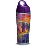 Tervis 1312121 Guy Harvey - Neon Turtle Stainless Steel Insulated Tumbler with Purple Lid, 24oz Water Bottle, Silver
