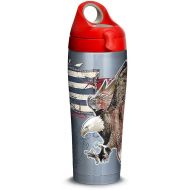 Tervis 1298874 Americana Distressed Flag Stainless Steel Insulated Tumbler with Red with Gray Lid, 24oz Water Bottle, Silver
