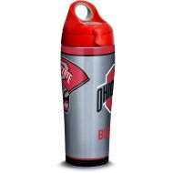 Tervis 1309971 Ohio State Buckeyes Tradition Stainless Steel Insulated Tumbler with Red with Gray Lid, 24oz Water Bottle, Silver