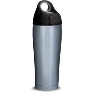 Tervis 1298573 Stainless Steel Insulated Tumbler with Black with Gray Lid 24 oz Water Bottle, Silver