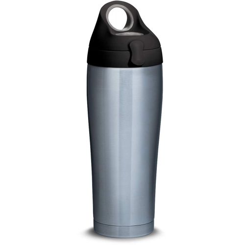  Tervis 1298573 Stainless Steel Insulated Tumbler with Black with Gray Lid 24 oz Water Bottle, Silver