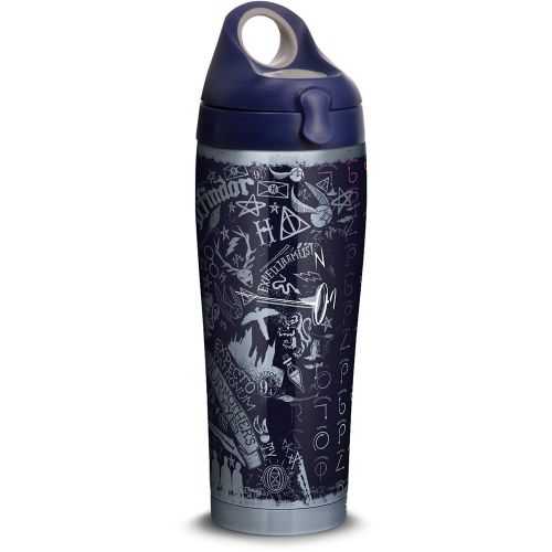  Tervis 1306722 Harry Potter - 20th Anniversary Stainless Steel Insulated Tumbler with Navy with Gray Lid, 24oz Water Bottle, Silver