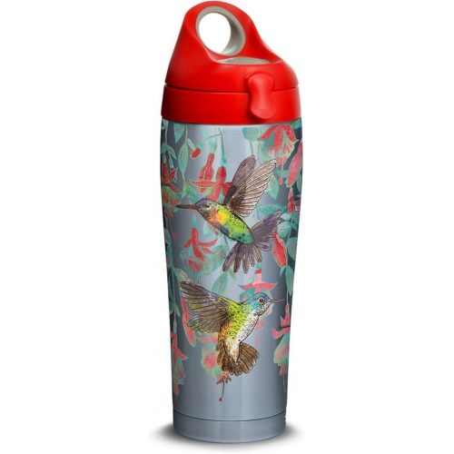  Tervis Colorful Hummingbirds Stainless Steel Insulated Tumbler with Lid, 24 oz Water Bottle, Silver