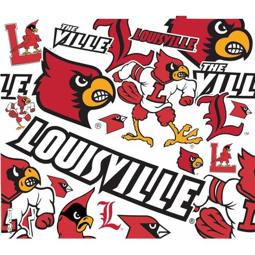  Tervis NCAA Louisville Cardinals All Over Water Bottle, 24 oz, Clear