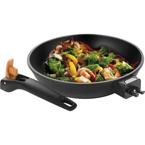  Tescoma Wok SmartCLICK 28 cm, Edelstahl, Schwarz, 50 x 29.2 x 12.7 cm