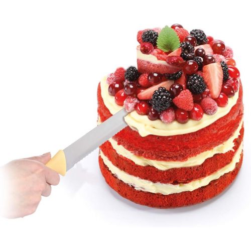  [아마존베스트]Tescoma Cake knife 30 cm long, pastry knife with one-sided saw cut and blade guard.