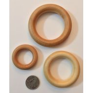 Etsy Birch Wood Teething Rings - 3", 2.2", 2.5", 1.75" - Conditioned with T-Balm (Organic Olive or Coconut Oil and Beeswax) - DIY Wood Teething