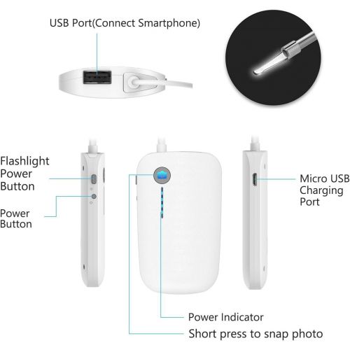  [아마존 핫딜] [아마존핫딜]Otoscope iPhone, Teslong Upgraded 4.3mm HD Ear Microscope Inspection Camera, Ear Scope with 6 Adjustable LED Lights for iPhone, iPad & Android Smart Phones